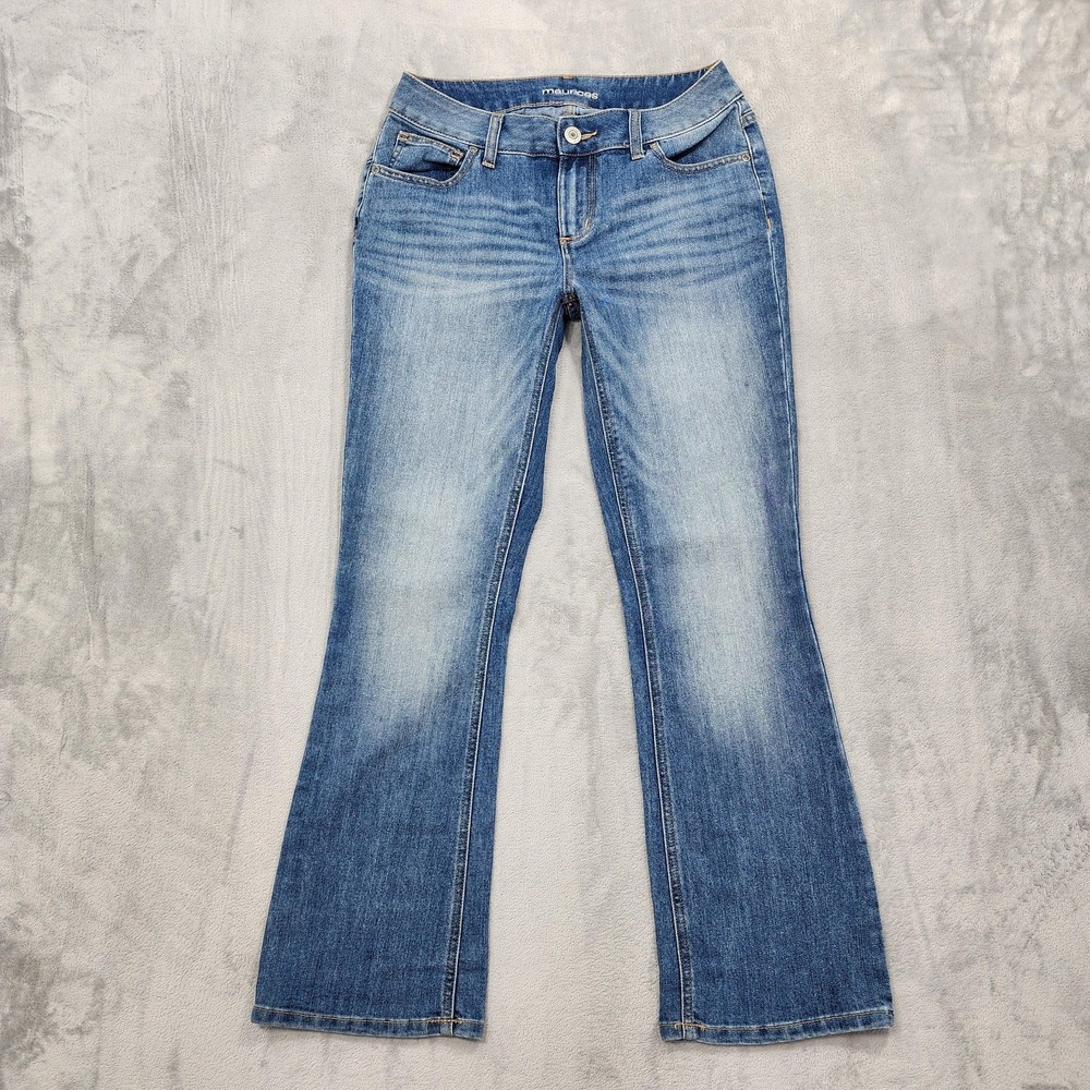 Maurices Jeans Womens 6 SHORT Blue‎ Dark Wash Low Rise Bootcut Stretch Denim